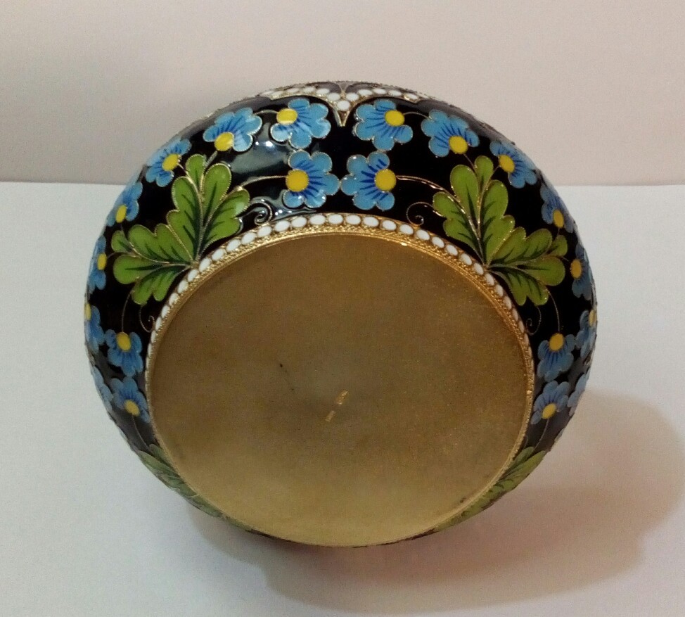 Soviet Russian 916 silver enamel Sugar Bowl