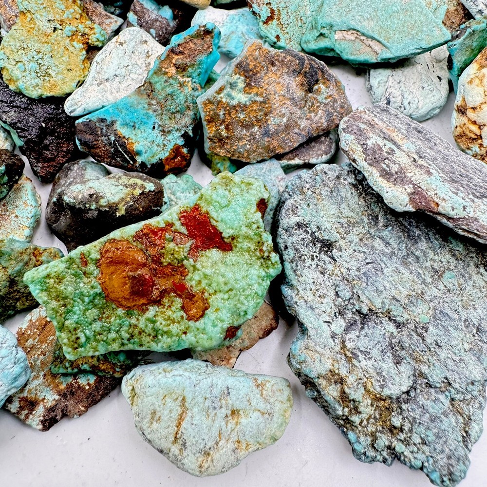 One Pound Natural Veins Turquoise Thin Authentic Hard Blue & Green