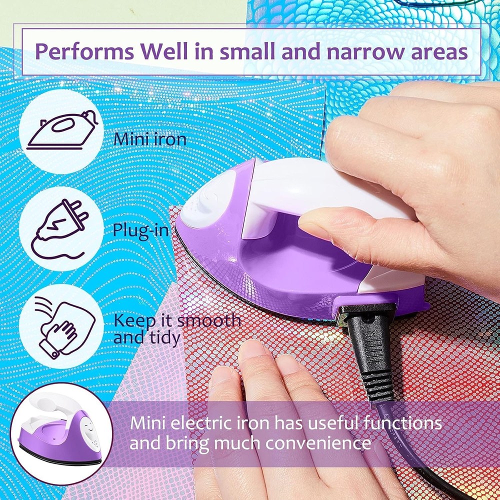 Portable Purple Mini Craft Iron with Charging Base - Ideal for Small Projects
