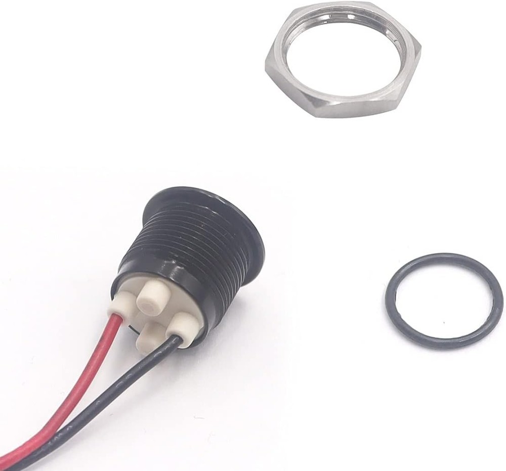 LED Indicator Pilot Dash Light (Battery/Alternator Warning) Red, 1/2"black