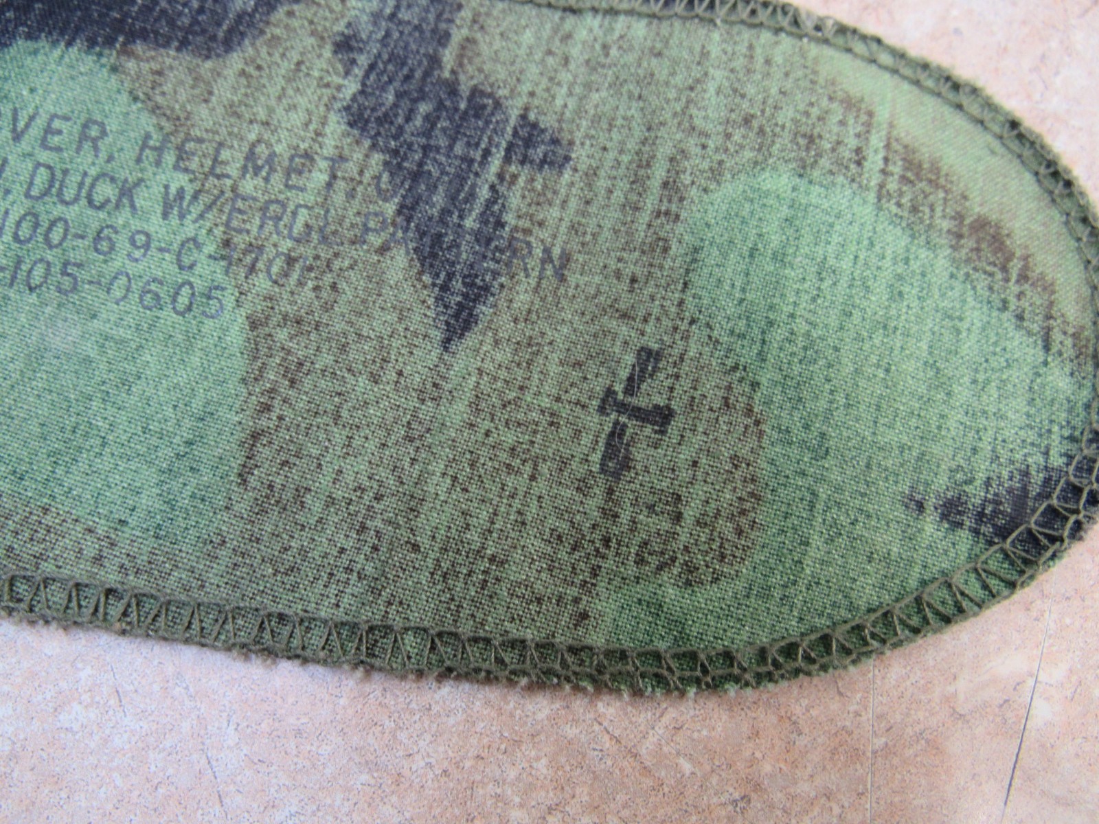 US Vietnam Era M1 Helmet Cover Erdl Woodland Camouflage Dated 1969 Original