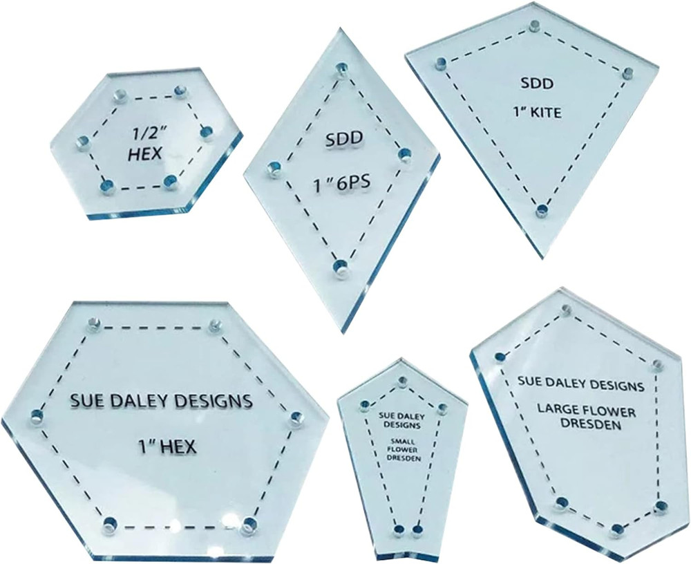 300Pc ASSROTED Acrylic TEMPLATES Quilting Patchwork Piecing Craft for Sewing