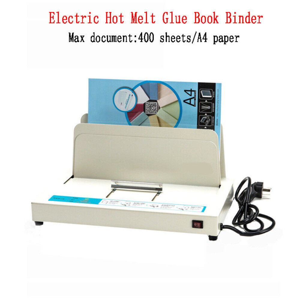 220V Electric A4 Hot Melt Glue Binding Book Binder Binding Machine 400 Sheets