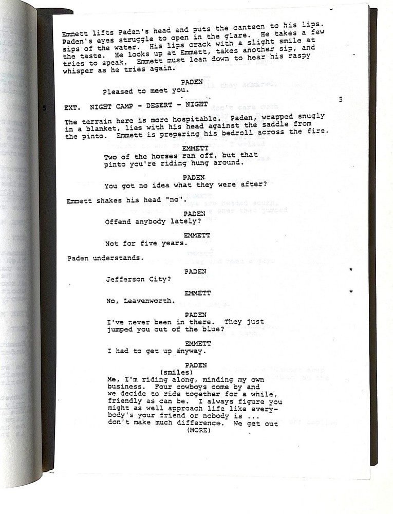 Silverado screenplay by Lawrence Kasdan & Mark Kasdan. Final draft October 1984