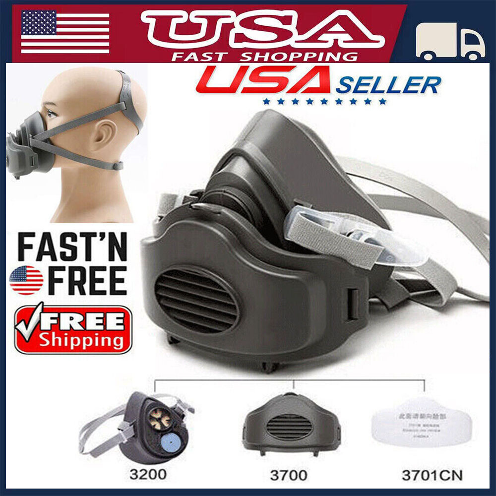 Silicone Half Face Gas Mask Paint Spray Chemical Respirator Reusable 95% Filter