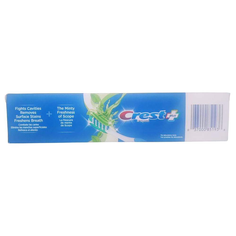 Crest Complete PLUS Scope Toothpaste 153 g (2 PK) Minty Fresh Striped EXP 4/26