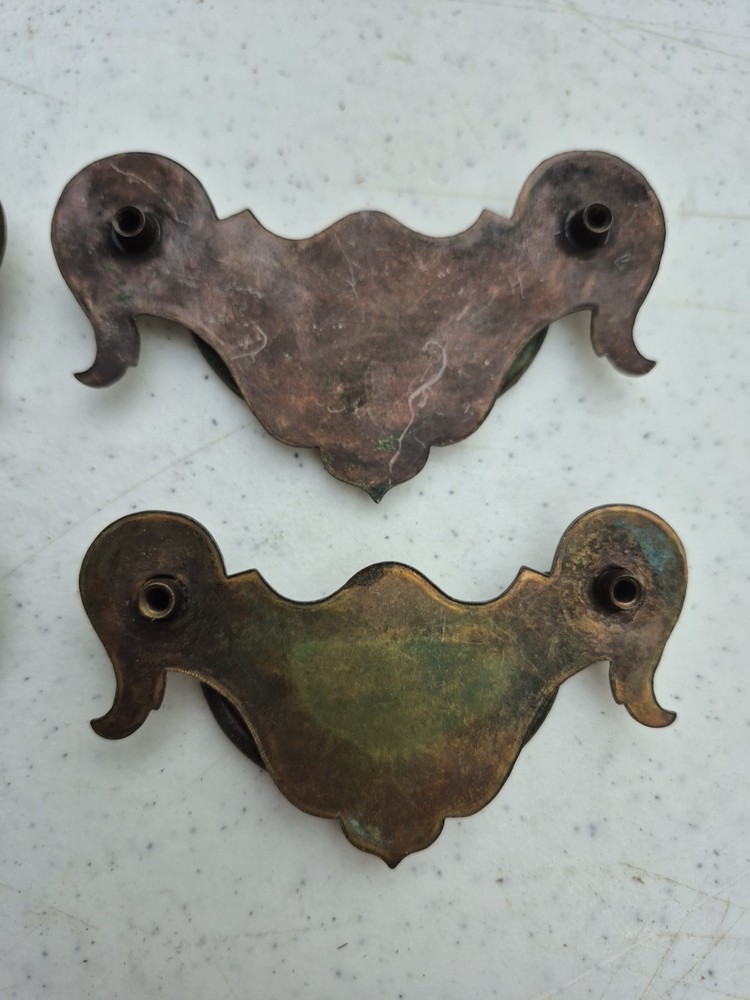 Four Vintage Drawer Pulls Batwing Style