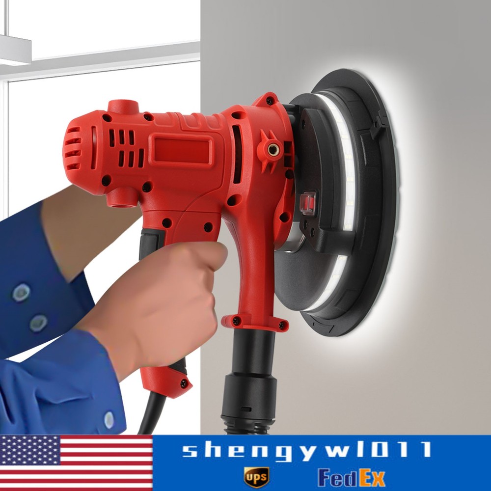 1200W Electric Drywall Sander Variable Speed Sanding Machine W/ LED Light Strip