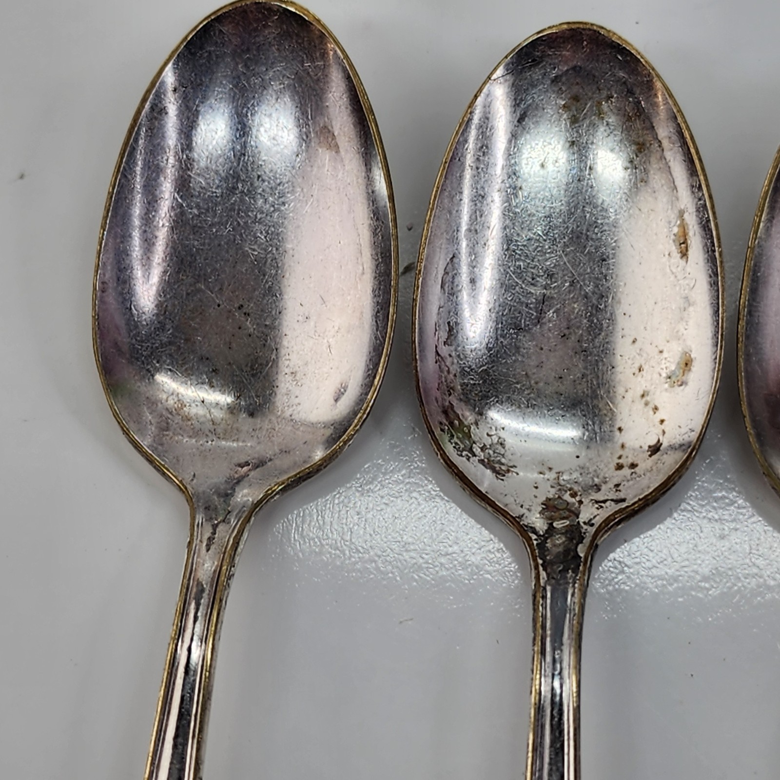 Old Company Plate SIGNATURE ROSE Silverplate Dinner Spoons 4 Pc Monogram C 6"