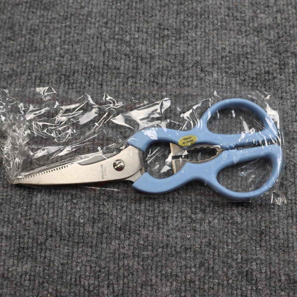 Vintage Sunware Country Blue Multi Purpose Kitchen Shears Scissors 1993