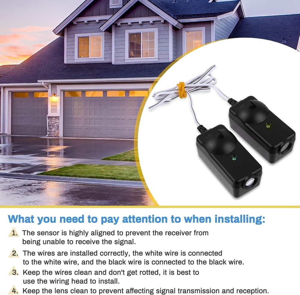 Safety Sensor Kit, Replacement for Craftsman/Chamberlain/Liftmaster Garage Door