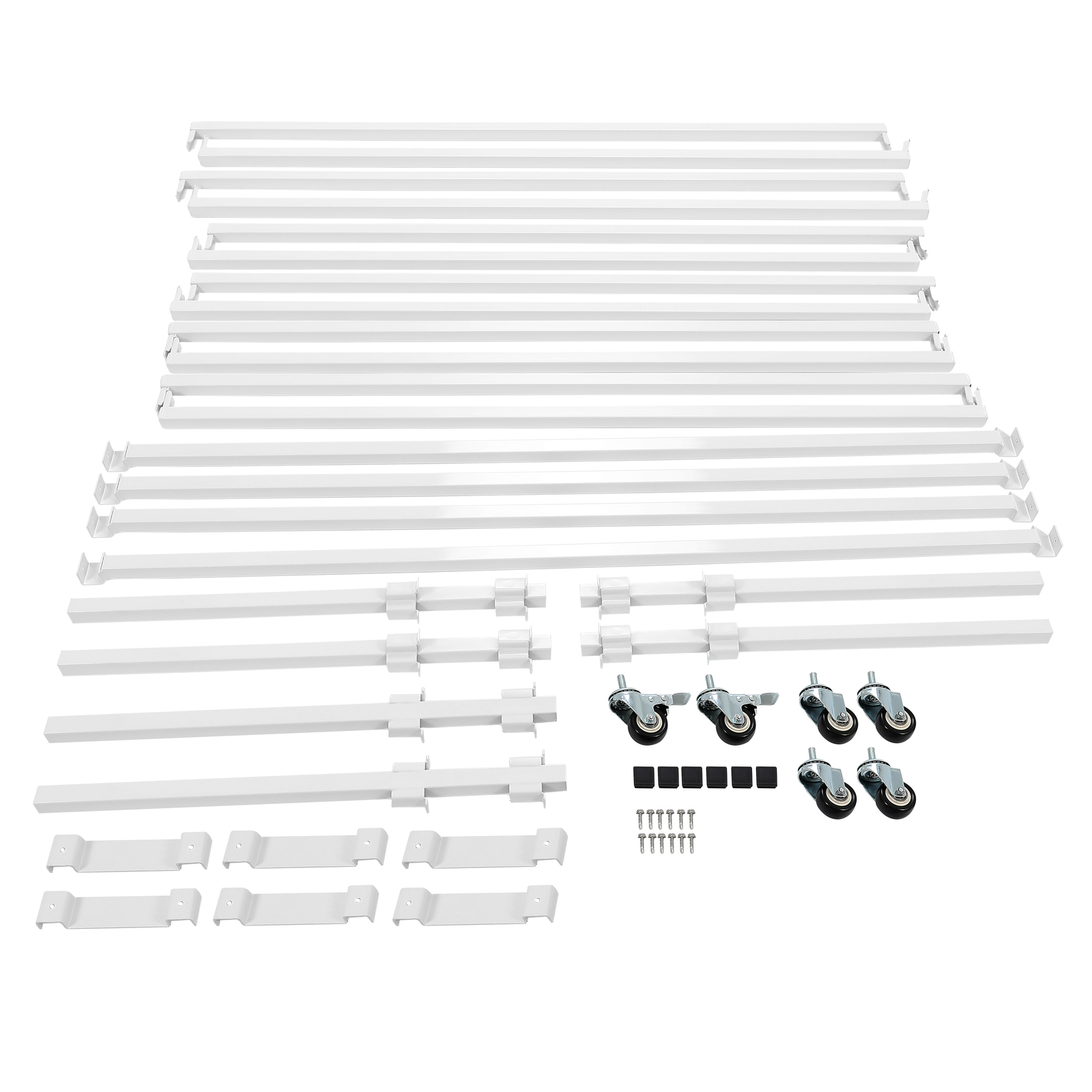 White Rolling Flood Table Stand Hydroponic Germination Trays Plants 4'x8', 4'x4'