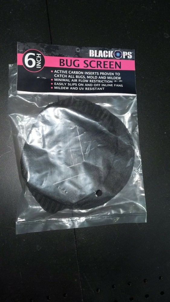 Black Ops Bug Screen W/ Active Carbon Insert 6" - Free Shipping