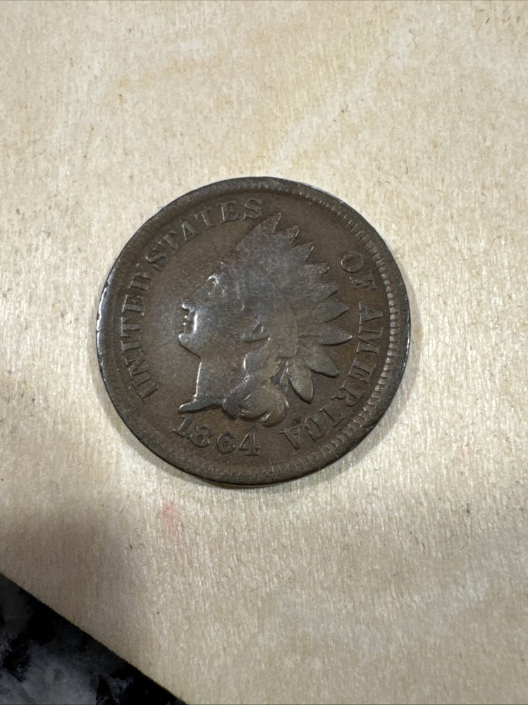 1864 bronze indian head cent TC