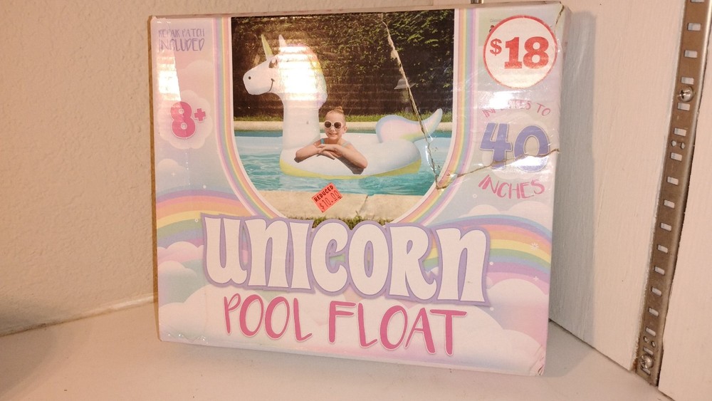 Unicorn Pool Float Inflatable To 40" w/ Repair Patch