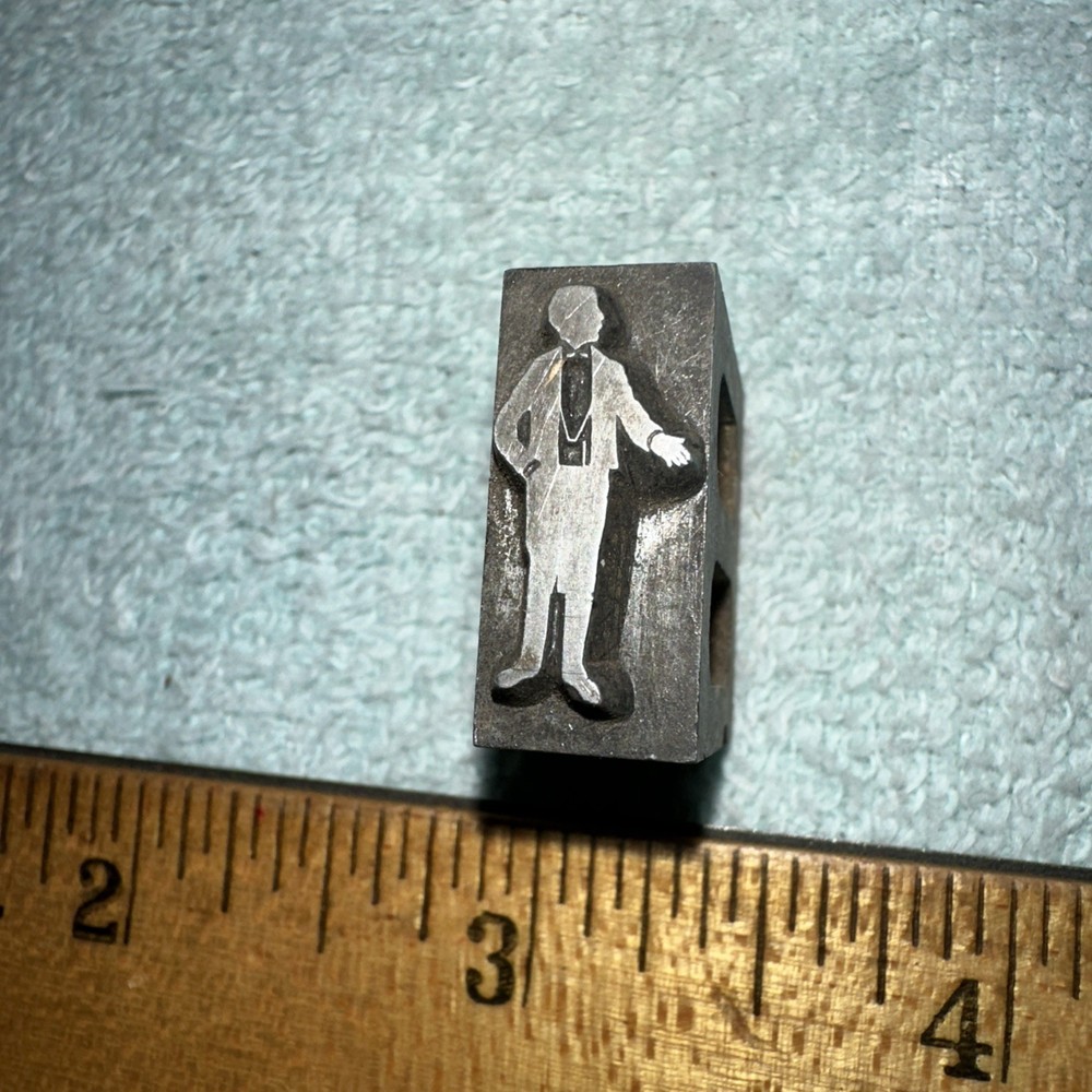 Printing Block “ Man With Bowtie ” Lead Block