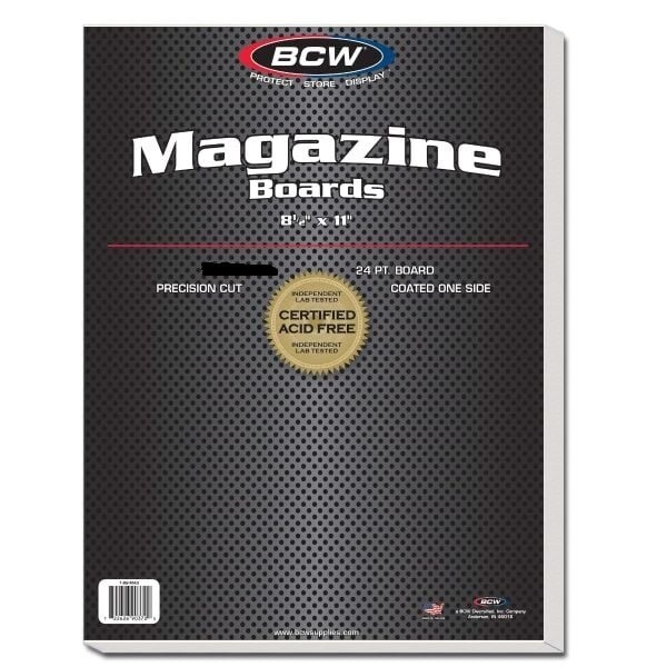 New (10 ct) BCW Magazine Bag & Backing Board- Combo Pack- Acid Free
