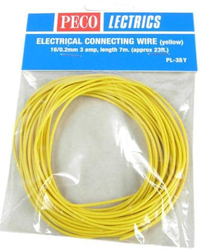 Peco PL-38Y 7m Yellow Electrical Connecting Wire