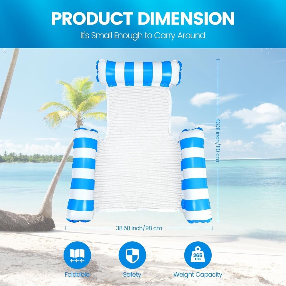 Versatile Inflatable Floating Hammock - Durable & Portable for Pools & Beaches