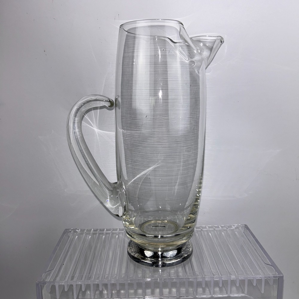 Silver Smith Studio Glass and Silverplated Cocktail Pitcher