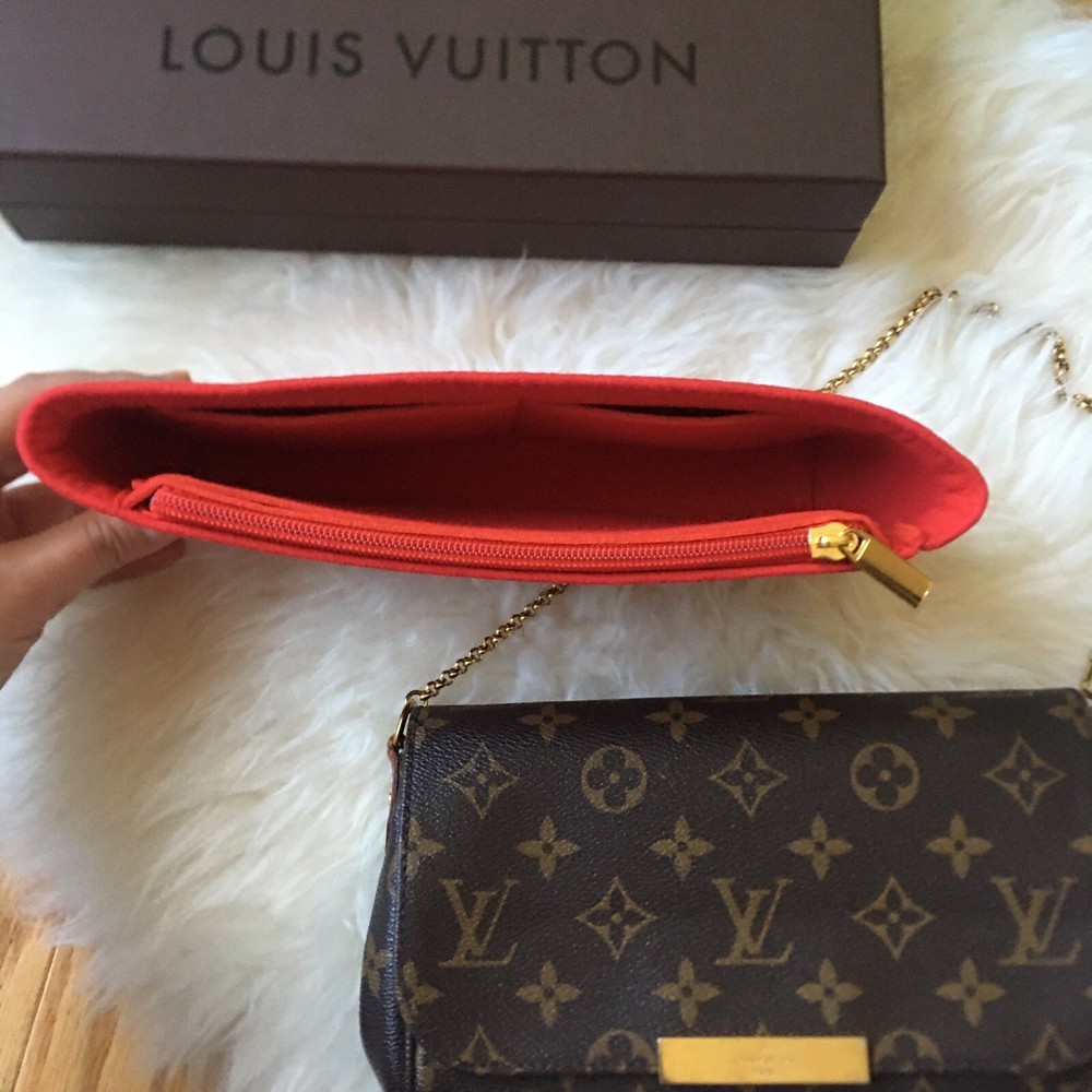 LV Favorite PM Red Felt Insert /Organizer/ Shaper/Protector- Ships Fast From US