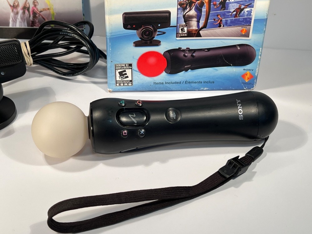 PS3 Playstation Move Bundle With Original Box - Controller, Camera, And Cable