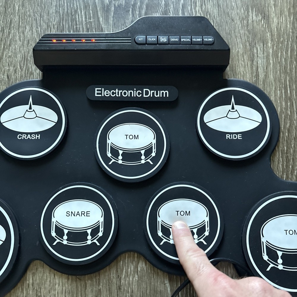 Drum Set Practice Pad Electronic Drum Pad With Pedals - Tested Works
