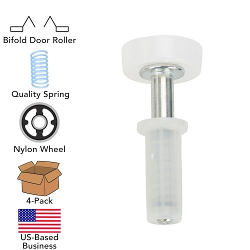 Spring-Loaded Bi-Fold Door Top Roller Guide Wheel, 4-Pack