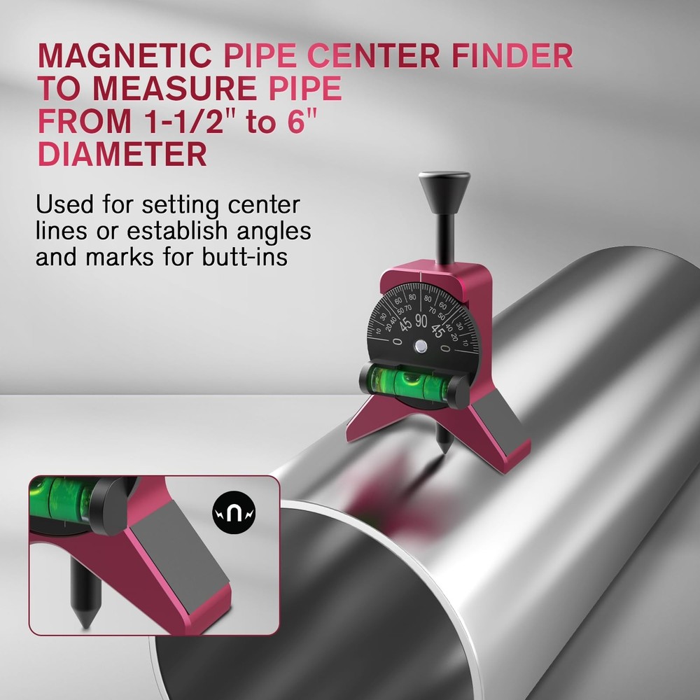 Pipe Center Finder, Pipefitter Tools W/magnetic Centering Head, Pipe Fitting Too