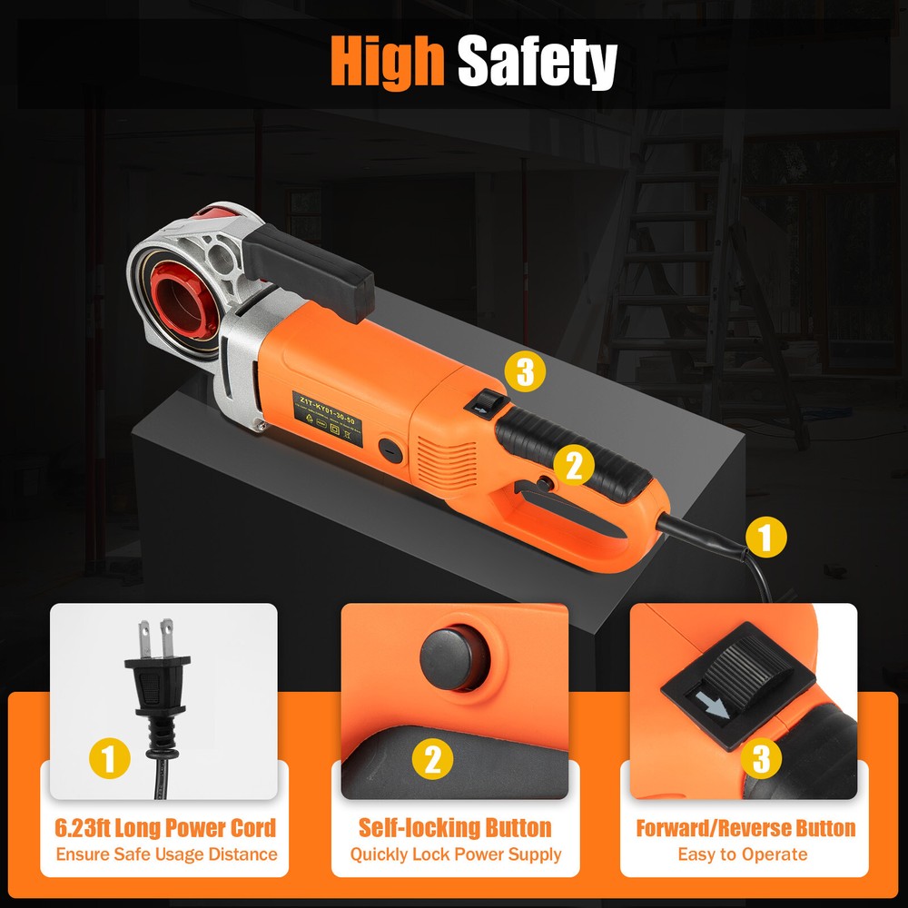 Electric Pipe Threading Machine with 6 Dies, 2300W Power, 1/2" - 2"
