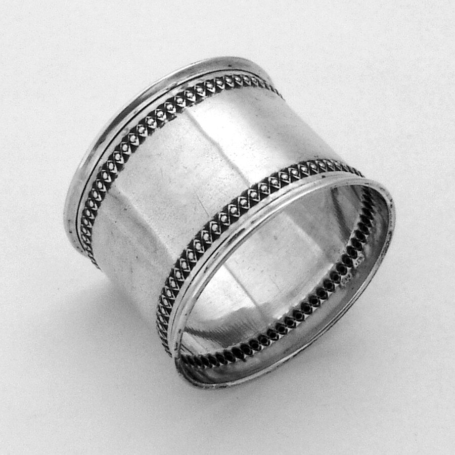 Beaded Napkin Ring 800 Silver No Mono