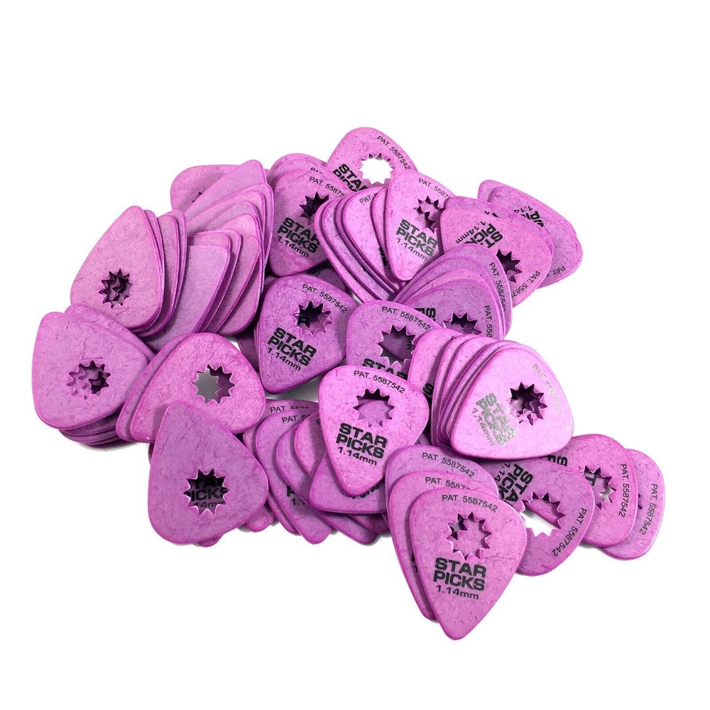 Everly Star Guitar Picks 72 Pack 1.14mm Purple
