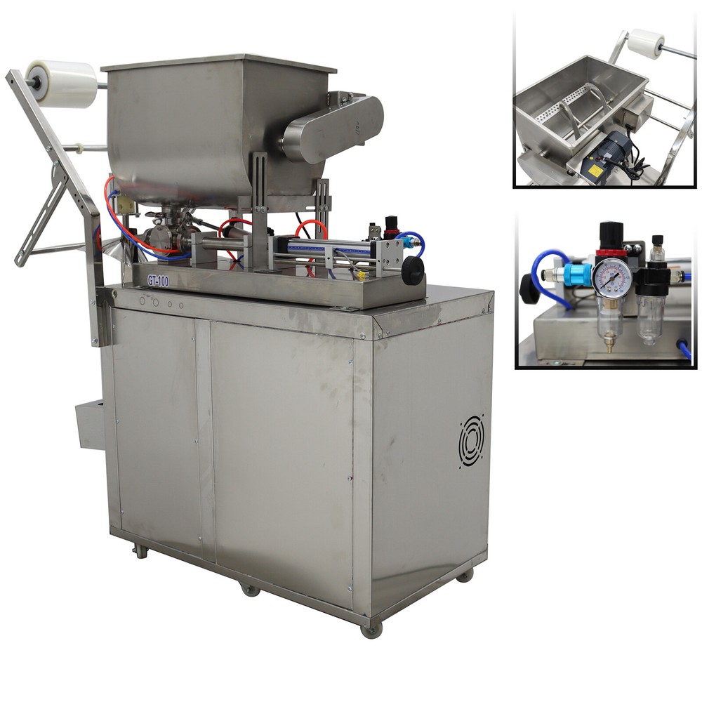 Automatic 10-100ml Quantitative Filling Machine w/ Horizontal Mixing Hopper 110V