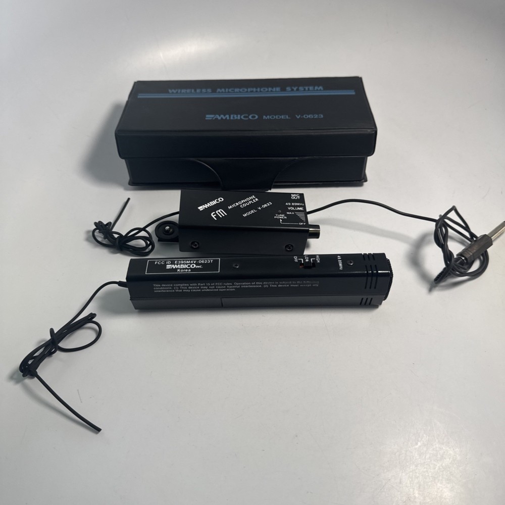 Ambico Wireless Microphone System Model Mic V-0623 Clean Tested