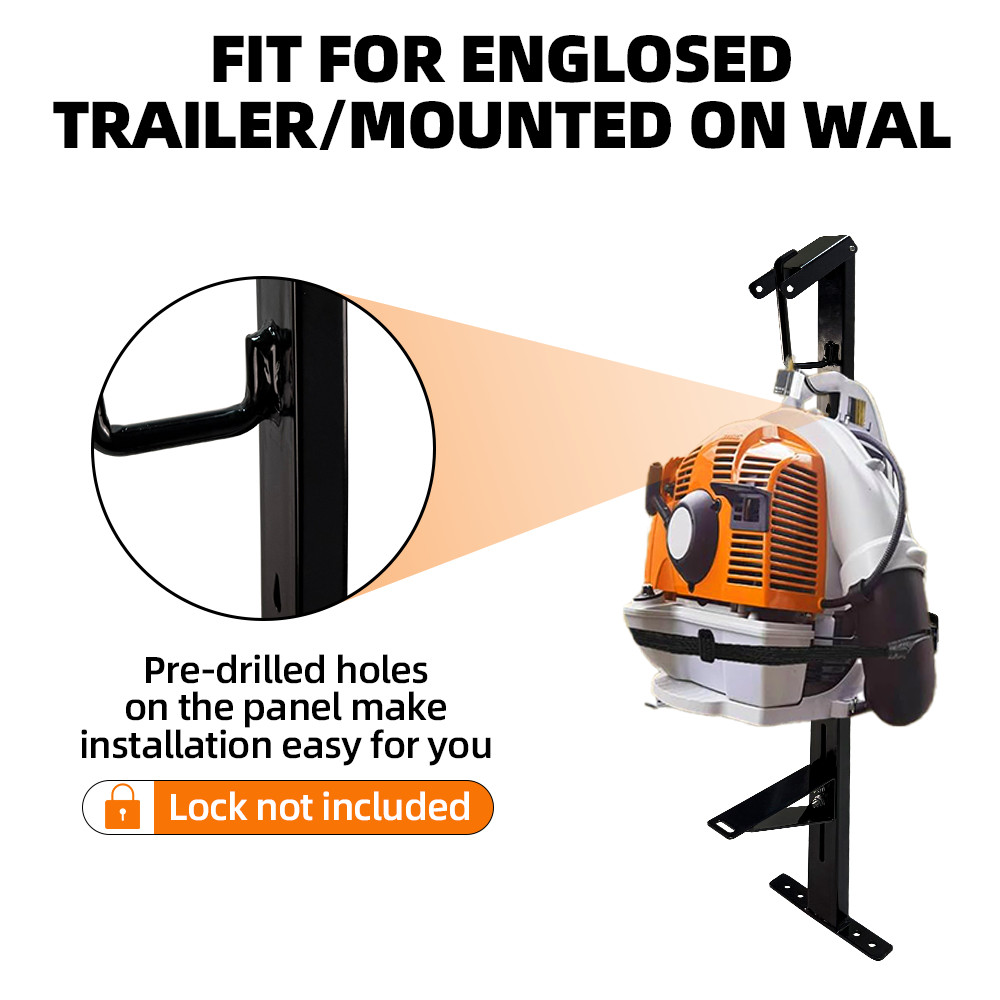 New Universal Open Landscape Trailer Blower Rack Holder With Lockable Feature