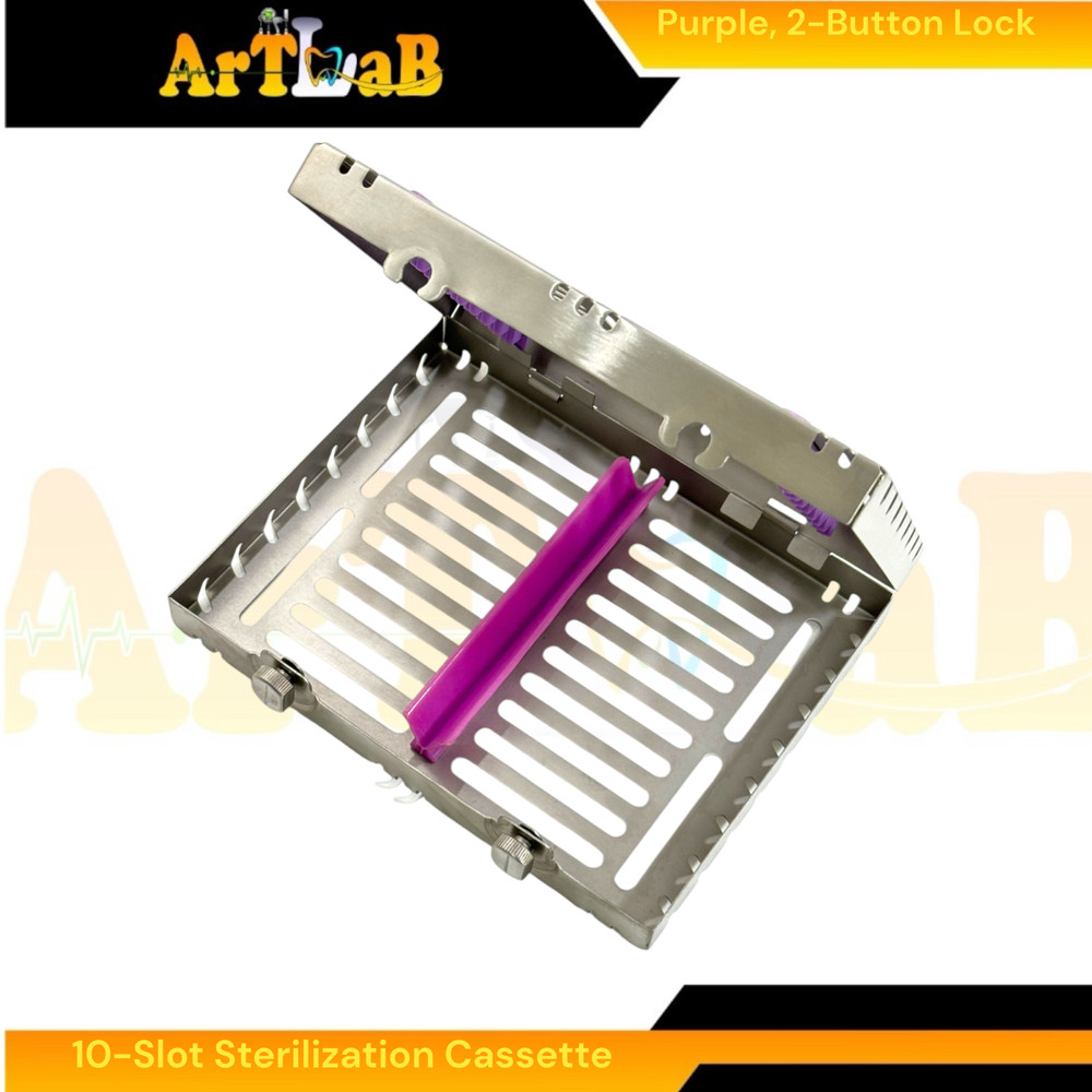 Sterilzation Cassette Box for 10 Instruments, Detachable, Button Lockable (1pc)