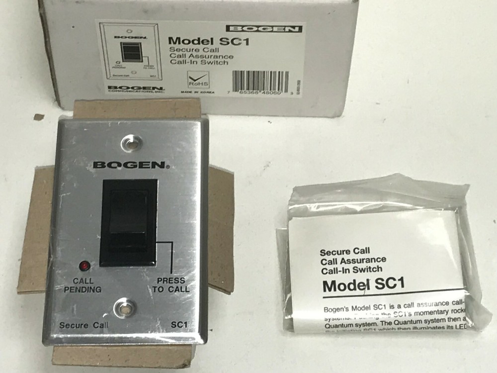 BOGEN COMMUNICATIONS SC1 SECURE CALL ASSURANCE CALL-IN SWITCH