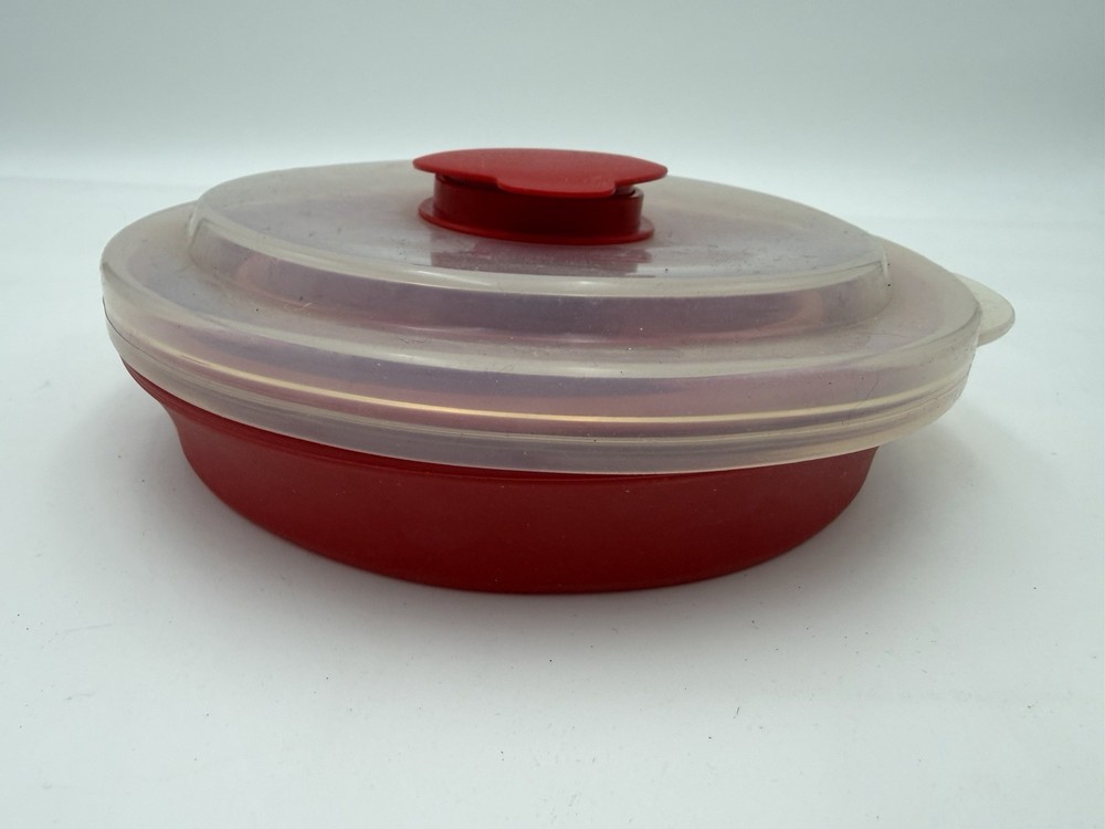 PAMPERED CHEF Microwave POPCORN MAKER Red 1457 COLLAPSIBLE