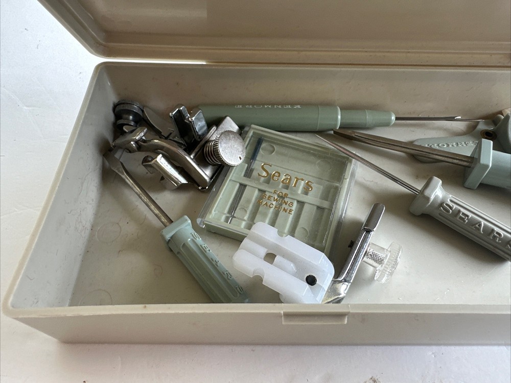 Vintage SEARS KENMORE Sewing Machine Tools Screwdriver Threader Instructions Box