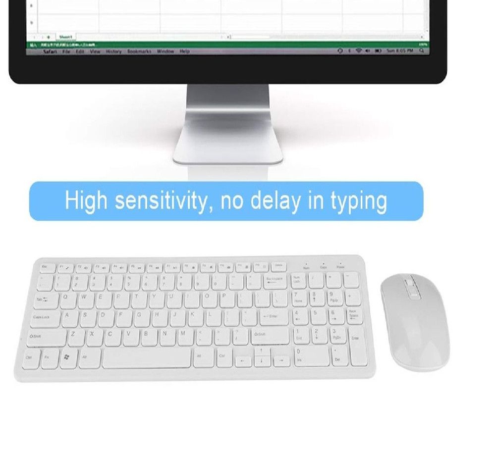 Wireless Keyboard and Mouse Set 2.4GHz - Ergonomic and Compact Design