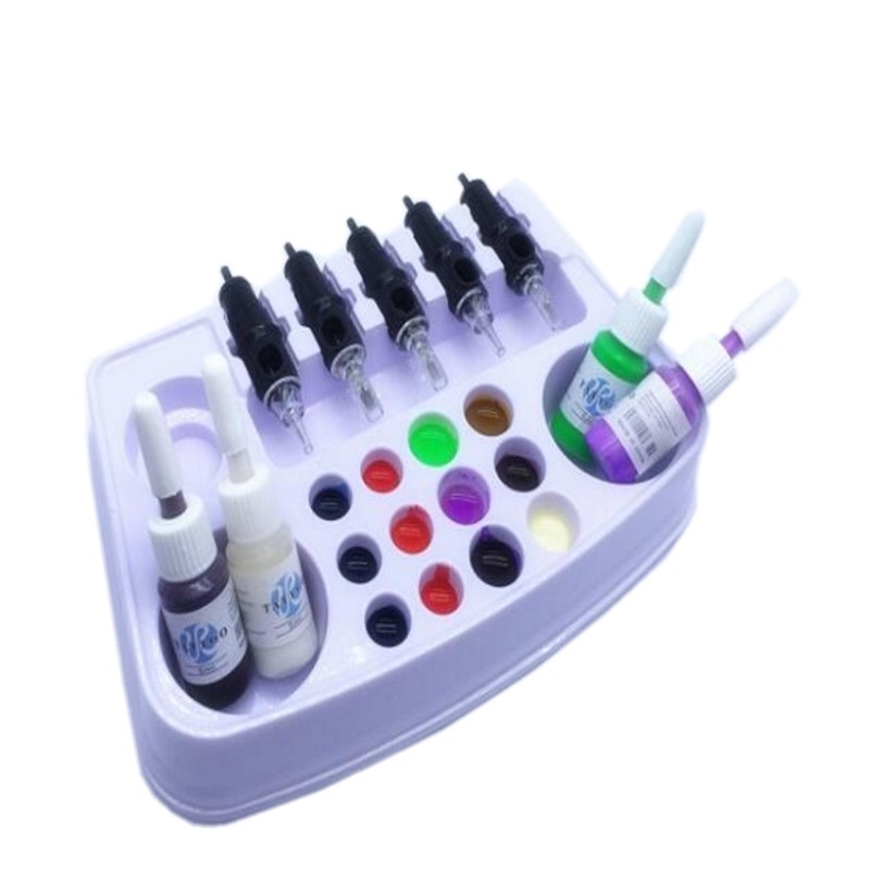 5 Pcs Disposable Plastic Permanent Makeup Tattoo Microblading Needle Work Plate