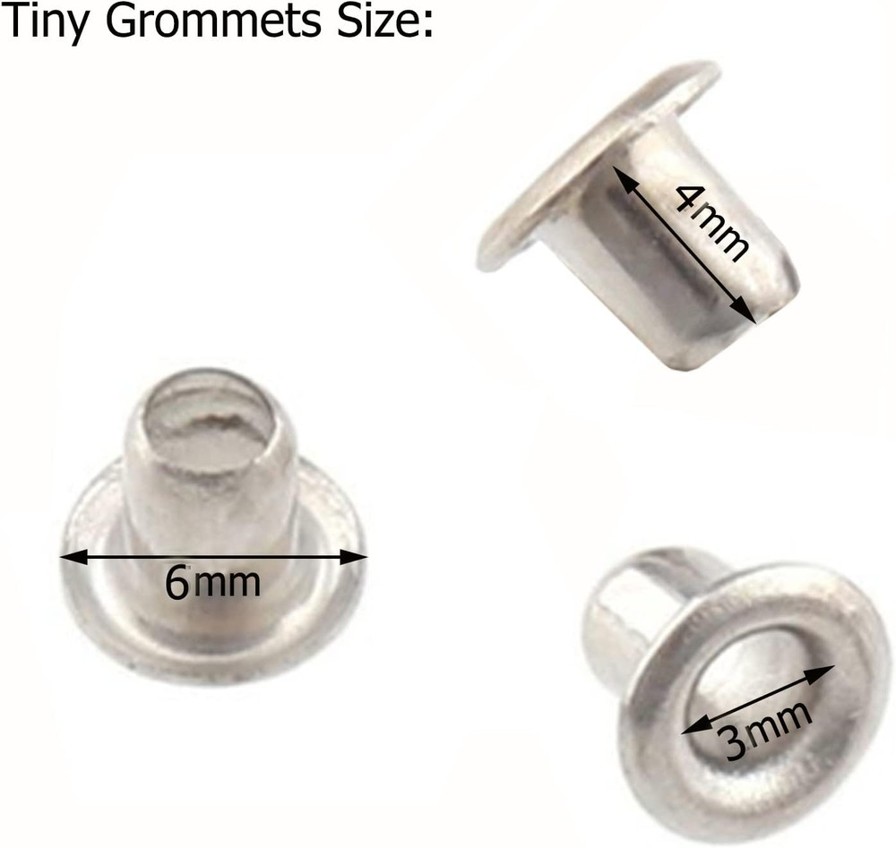200Pcs 2MM Tiny Grommets Eyelets, Self-Backing Eyelets for Beads Crafting,Clothe