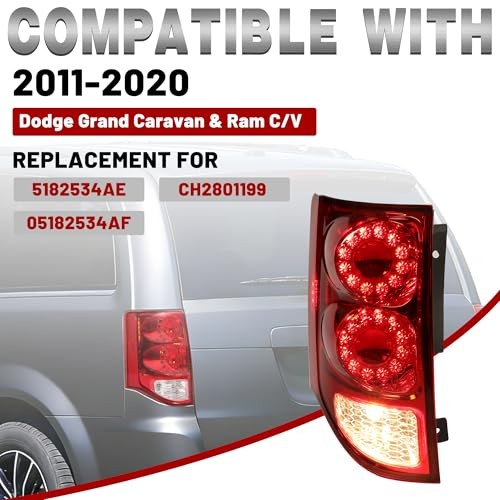 Tail Light Compatible with 2011-2020 Dodge Grand Caravan & Ram C/V Left