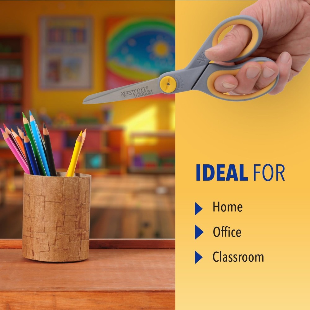 8Inch TitaniumBonded Scissors with Adjustable Glide Feature for Office and Ho...