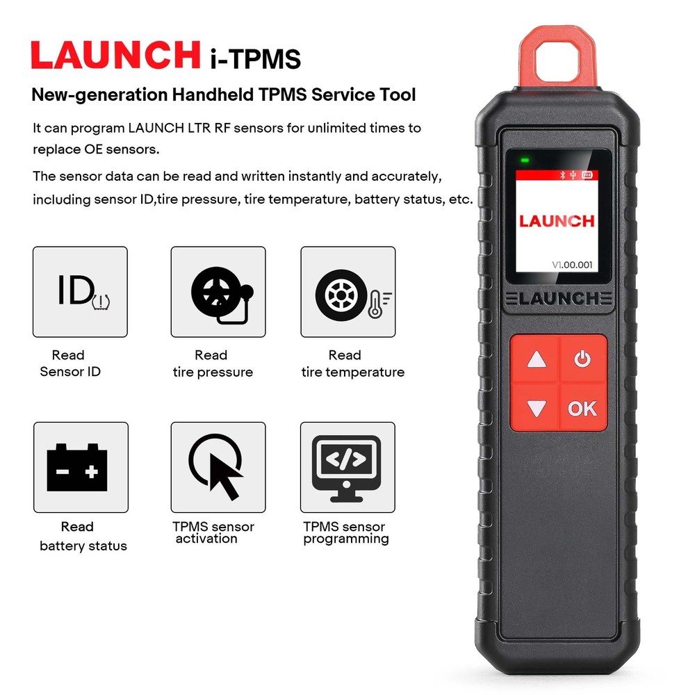 LAUNCH X431 i-TPMS TPMS Tire Pressure Sensor Activate/ Program/ Learn+4x Sensors