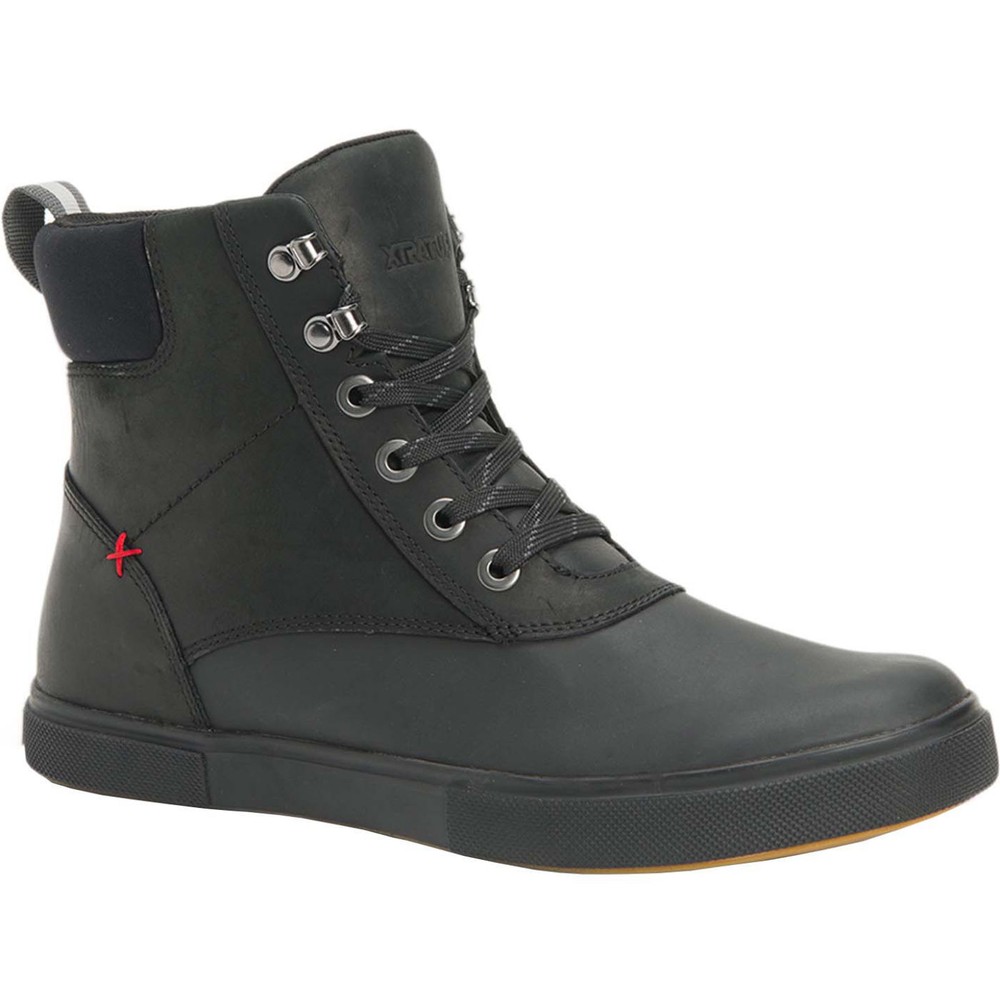 XTRATUF BLACK LEATHER ANKLE DECK