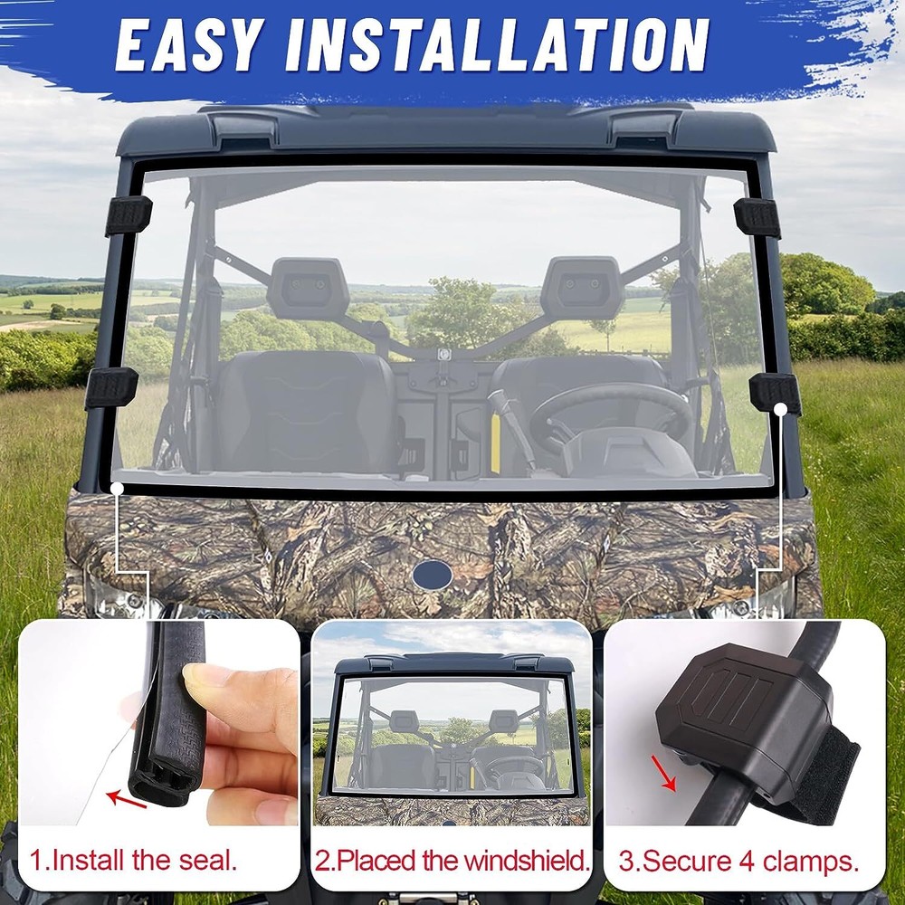 UTV Full Windshield Scratch Resistant for Can-Am Defender HD 5 /8 /10 2016-2023
