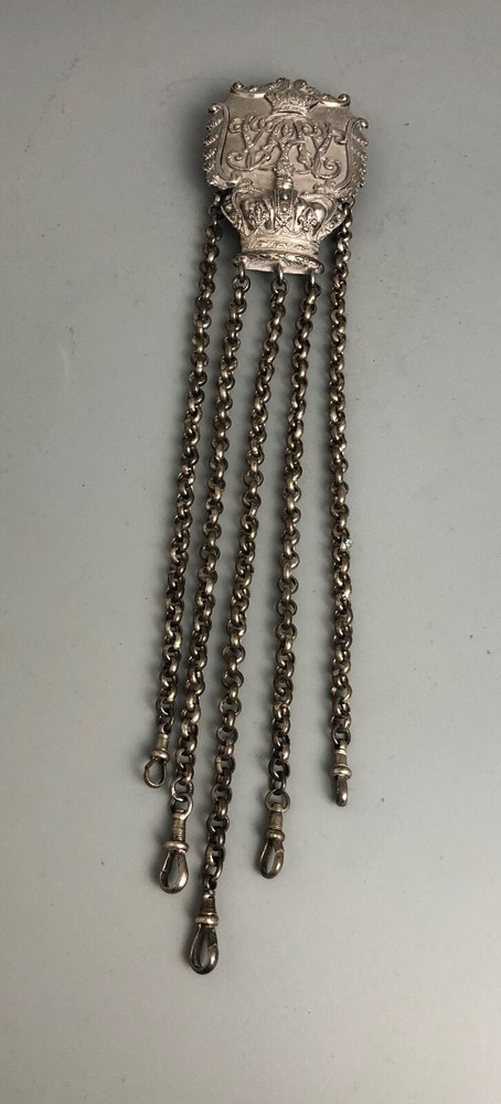 Victorian Commemorative Silver Plated Chatelaine c1880 ALZX