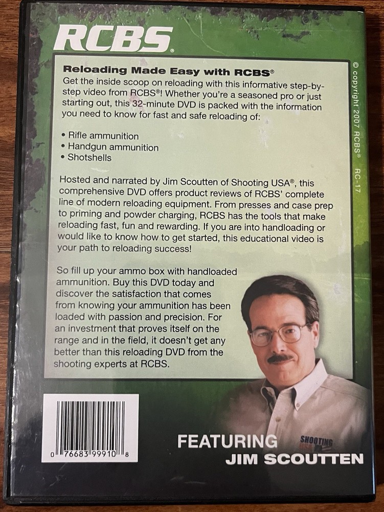 RCBS Precisioneered Handloading DVD Reloading Made Easy with Jim Scoutten