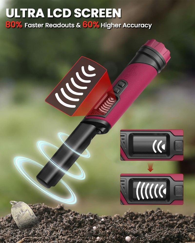 DR.ÖTEK Metal Detector Pinpointer IP68 Fully Waterproof Underwater Handheld